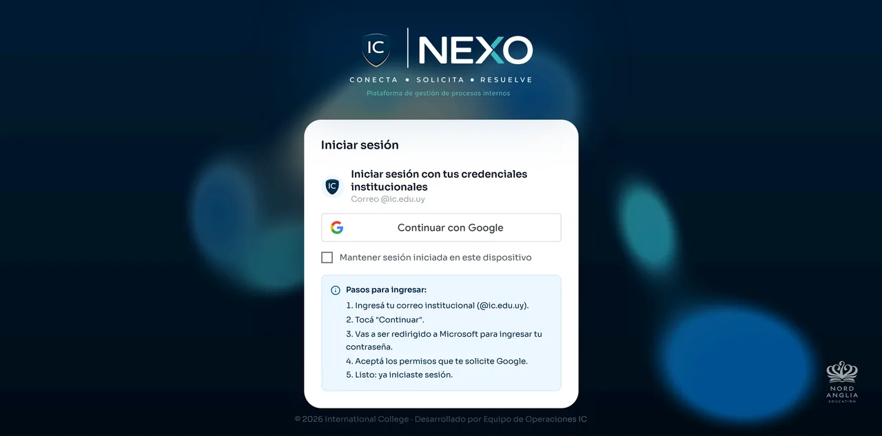 IC Nexo — Educación · Plataforma de gestión interna | caso de estudio de diseño web WebsLatam